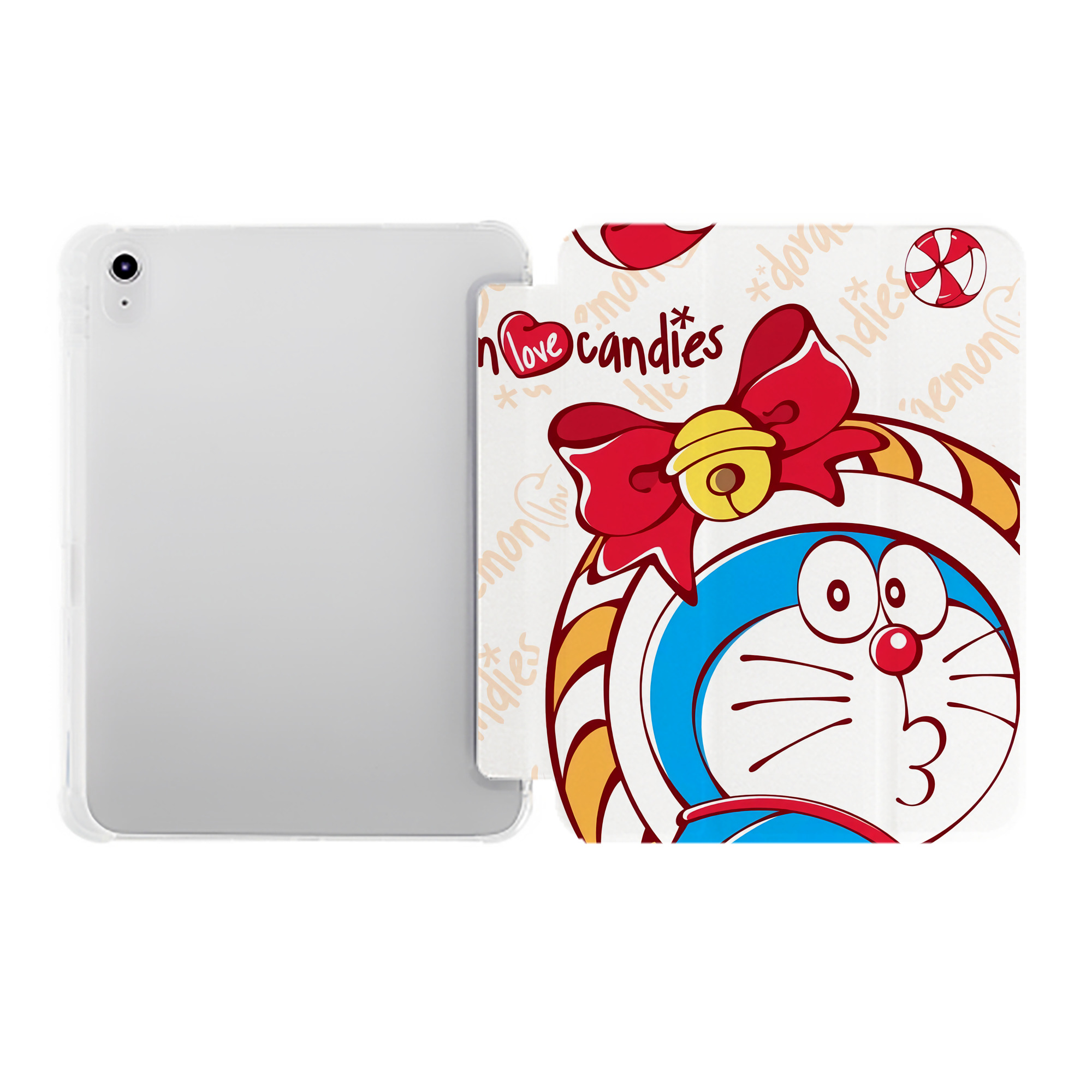 （画像用） ドラえもん Doraemon IPad ケース ペン収納付き 三つ折りスタンド PUレザー×シリコン 対応機種9.5/10.5/10.9インチ
